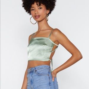 Back at it satin crop top